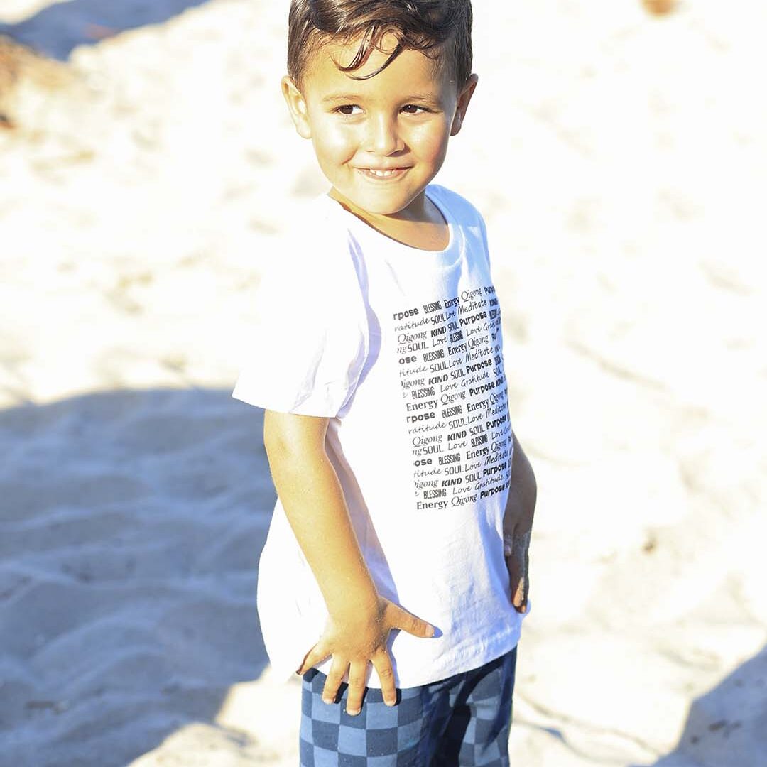 White T-Shirt "Purpose" - Inspirational Word Cloud Design (Youth/Kids)